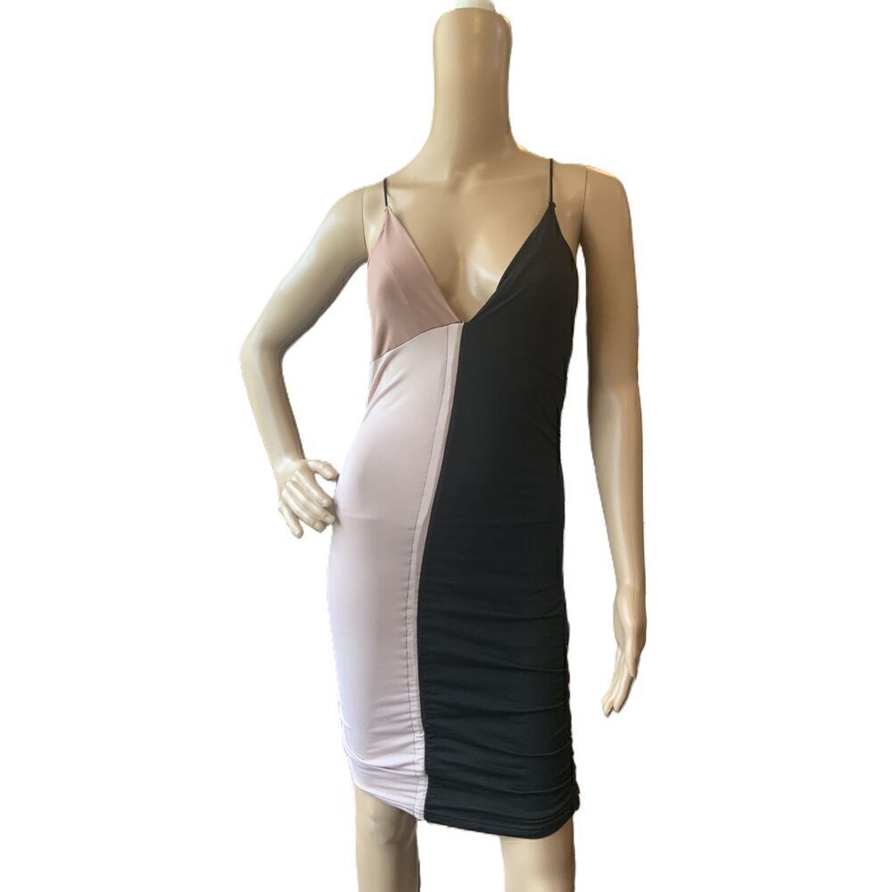 Zara Multi Sleeveless Color-Block Bodycon Dress Size Medium